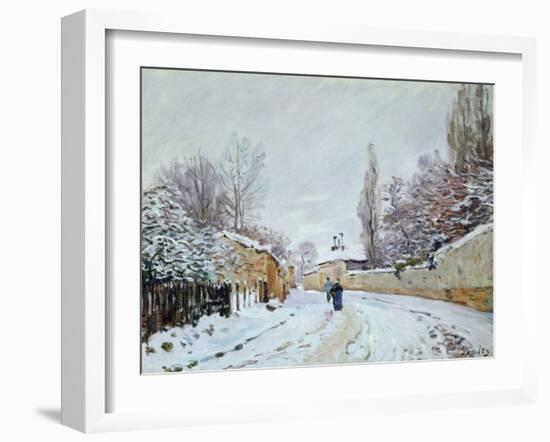 Road under Snow, Near Louveciennes, 1876-Alfred Sisley-Framed Giclee Print