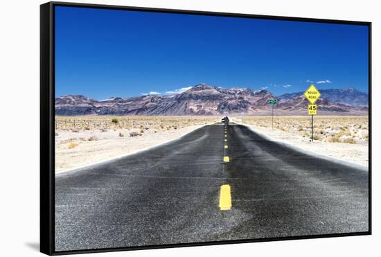 Road view - Death Valley National Park - California - USA - North America-Philippe Hugonnard-Framed Stretched Canvas