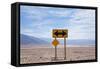 Road Warning Sign in Death Valley National Park-Paul Souders-Framed Stretched Canvas