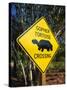 Road Warning Sign, J. N. Ding Darling Wildlife Refuge, Sanibel Island, Florida, USA-Tomlinson Ruth-Stretched Canvas