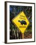 Road Warning Sign, J. N. Ding Darling Wildlife Refuge, Sanibel Island, Florida, USA-Tomlinson Ruth-Framed Photographic Print