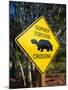 Road Warning Sign, J. N. Ding Darling Wildlife Refuge, Sanibel Island, Florida, USA-Tomlinson Ruth-Mounted Photographic Print