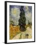 Road with Cypresses, c.1890-Vincent van Gogh-Framed Giclee Print