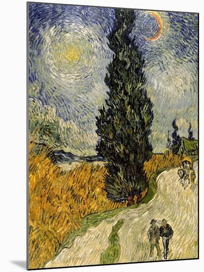 Road with Cypresses, c.1890-Vincent van Gogh-Mounted Giclee Print