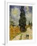 Road with Cypresses, c.1890-Vincent van Gogh-Framed Giclee Print