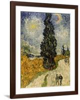 Road with Cypresses, c.1890-Vincent van Gogh-Framed Giclee Print