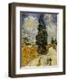 Road with Cypresses, c.1890-Vincent van Gogh-Framed Giclee Print