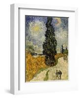 Road with Cypresses, c.1890-Vincent van Gogh-Framed Giclee Print