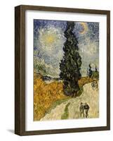 Road with Cypresses, c.1890-Vincent van Gogh-Framed Giclee Print