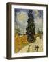 Road with Cypresses, c.1890-Vincent van Gogh-Framed Giclee Print