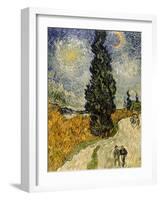 Road with Cypresses, c.1890-Vincent van Gogh-Framed Giclee Print