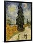 Road with Cypresses, c.1890-Vincent van Gogh-Framed Giclee Print