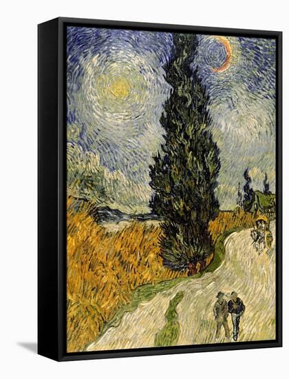 Road with Cypresses, c.1890-Vincent van Gogh-Framed Stretched Canvas