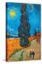 Road with Cypresses-Vincent van Gogh-Stretched Canvas