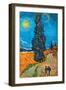 Road with Cypresses-Vincent van Gogh-Framed Art Print