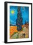 Road with Cypresses-Vincent van Gogh-Framed Art Print