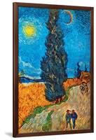 Road with Cypresses-Vincent van Gogh-Framed Art Print