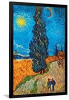 Road with Cypresses-Vincent van Gogh-Framed Art Print