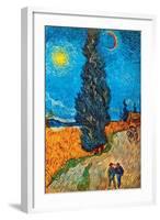 Road with Cypresses-Vincent van Gogh-Framed Art Print