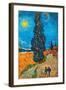 Road with Cypresses-Vincent van Gogh-Framed Art Print