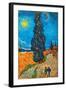 Road with Cypresses-Vincent van Gogh-Framed Art Print