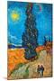 Road with Cypresses-Vincent van Gogh-Mounted Art Print
