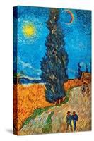 Road with Cypresses-Vincent van Gogh-Stretched Canvas