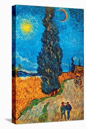 Road with Cypresses-Vincent van Gogh-Stretched Canvas