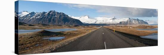 Road with Mountains in the Background, Iceland-null-Stretched Canvas