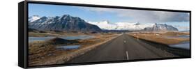 Road with Mountains in the Background, Iceland-null-Framed Stretched Canvas