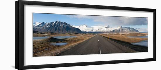 Road with Mountains in the Background, Iceland-null-Framed Premium Photographic Print