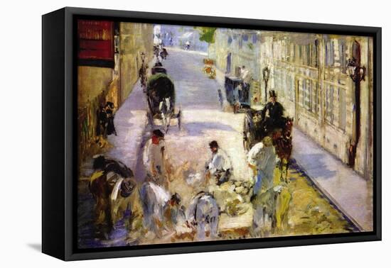 Road Workers, Rue De Berne-Edouard Manet-Framed Stretched Canvas