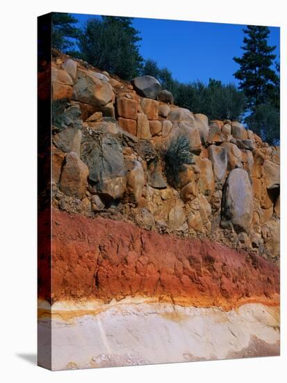 Roadcut Exposing Geologic Strata-Mark E. Gibson-Stretched Canvas