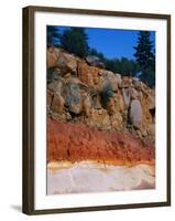 Roadcut Exposing Geologic Strata-Mark E. Gibson-Framed Photographic Print