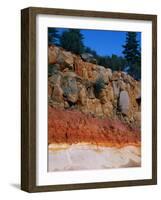 Roadcut Exposing Geologic Strata-Mark E. Gibson-Framed Photographic Print