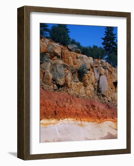 Roadcut Exposing Geologic Strata-Mark E. Gibson-Framed Photographic Print
