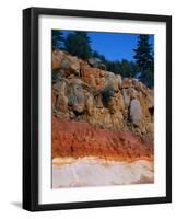 Roadcut Exposing Geologic Strata-Mark E. Gibson-Framed Photographic Print