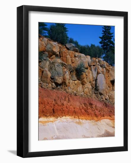 Roadcut Exposing Geologic Strata-Mark E. Gibson-Framed Photographic Print