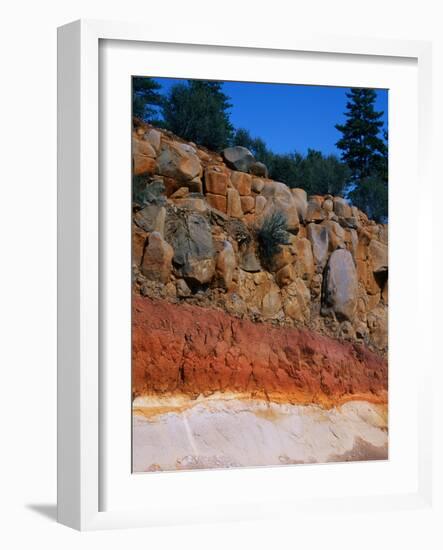 Roadcut Exposing Geologic Strata-Mark E. Gibson-Framed Photographic Print