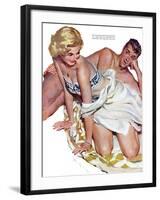 Roadhouse Woman  - Saturday Evening Post "Leading Ladies", December 1, 1951 pg.21-John Fernie-Framed Giclee Print