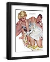 Roadhouse Woman  - Saturday Evening Post "Leading Ladies", December 1, 1951 pg.21-John Fernie-Framed Giclee Print