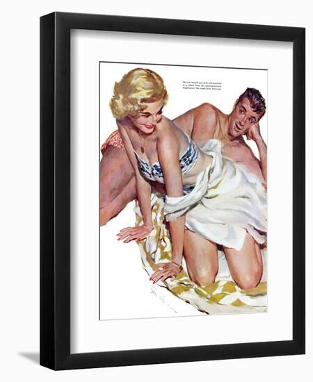 Roadhouse Woman  - Saturday Evening Post "Leading Ladies", December 1, 1951 pg.21-John Fernie-Framed Giclee Print