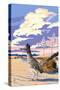 Roadrunner Scene-Lantern Press-Stretched Canvas