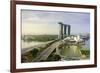 Roads Leading to the Marina Bay Sands, Gardens by the Bay and Artscience Museum at Sunrise-Fraser Hall-Framed Photographic Print