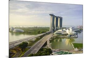 Roads Leading to the Marina Bay Sands, Gardens by the Bay and Artscience Museum at Sunrise-Fraser Hall-Mounted Photographic Print