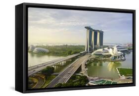 Roads Leading to the Marina Bay Sands, Gardens by the Bay and Artscience Museum at Sunrise-Fraser Hall-Framed Stretched Canvas