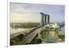 Roads Leading to the Marina Bay Sands, Gardens by the Bay and Artscience Museum at Sunrise-Fraser Hall-Framed Photographic Print