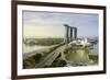 Roads Leading to the Marina Bay Sands, Gardens by the Bay and Artscience Museum at Sunrise-Fraser Hall-Framed Premium Photographic Print