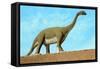 Roadside Brontosaurus-null-Framed Stretched Canvas