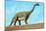 Roadside Brontosaurus-null-Mounted Art Print